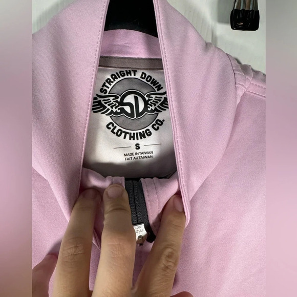 Straight Down Clothing Co Pink Golf Vest Quarter Zip Size Small - Picture 3 of 6